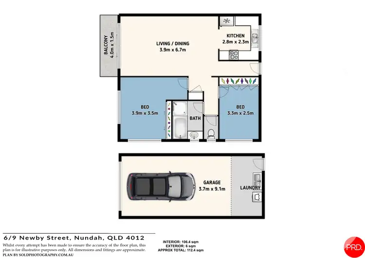 Floorplan of Homely unit listing, 6/9 Newby Street, Nundah QLD 4012