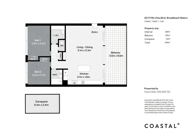 Floorplan of Homely unit listing, 22/111 Rio Vista Boulevard, Broadbeach Waters QLD 4218