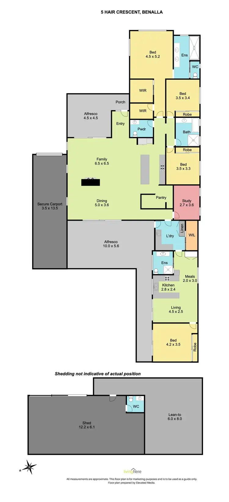 Floorplan of Homely house listing, 5 Hair Crescent, Benalla VIC 3672