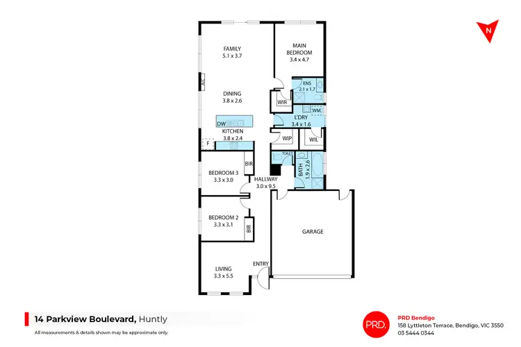 Floorplan of Homely house listing, 14 Parkview Boulevard, Huntly VIC 3551