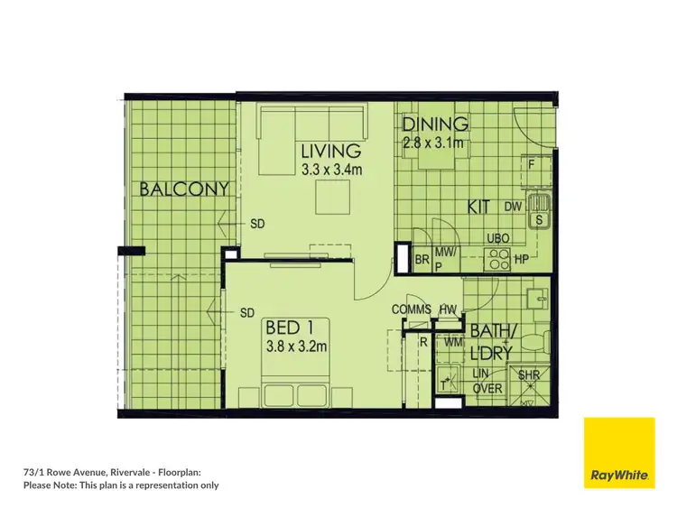 Floorplan of Homely apartment listing, 73/1 Rowe Avenue, Rivervale WA 6103