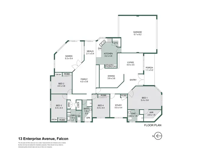 Floorplan of Homely house listing, 13 Enterprise Avenue, Falcon WA 6210