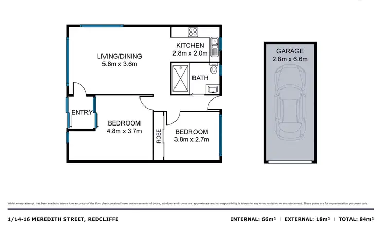 Floorplan of Homely unit listing, 1/14-16 Meredith Street, Redcliffe QLD 4020