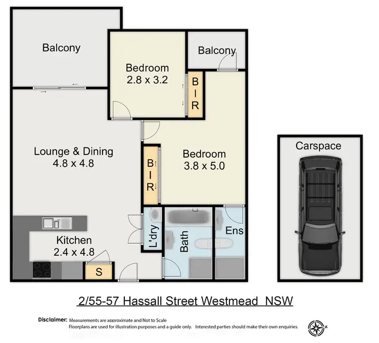 Floorplan of Homely unit listing, 2/55-57 Hassall Street, Westmead NSW 2145
