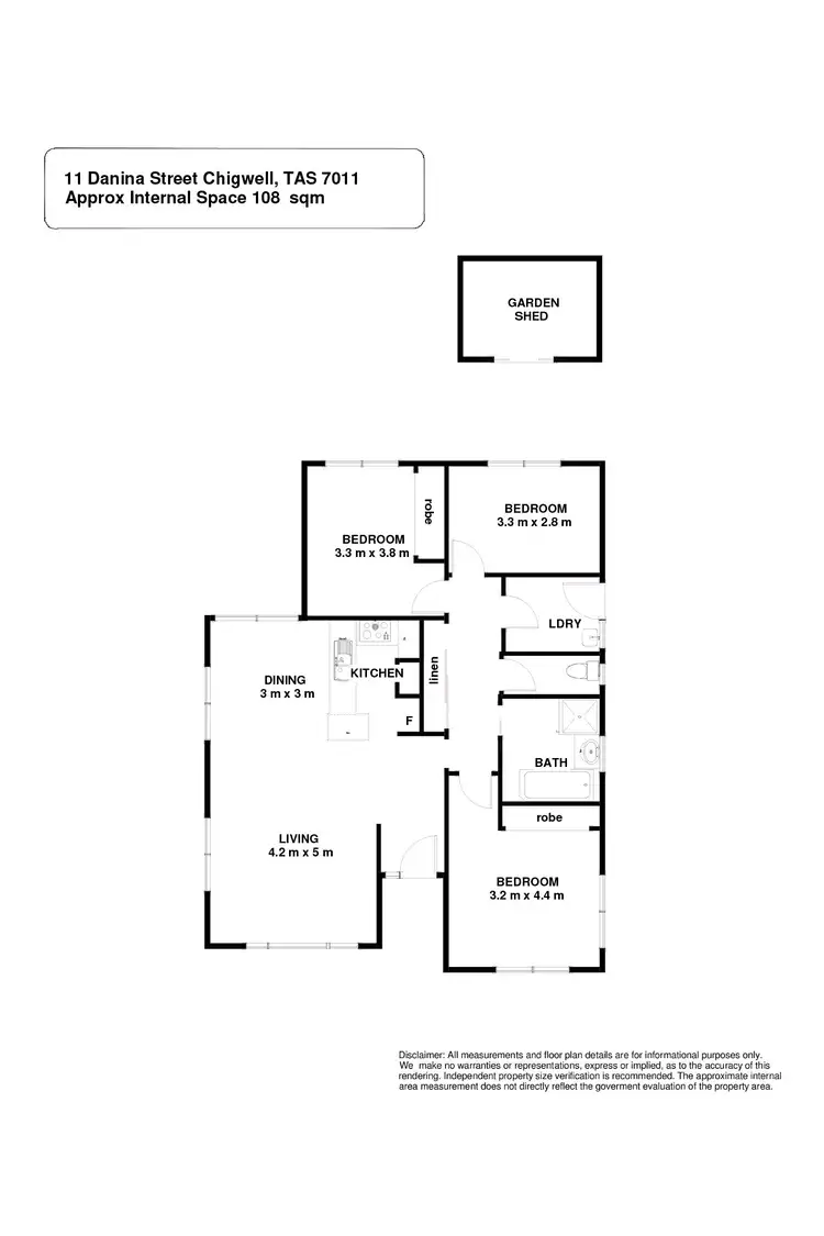 Floorplan of Homely house listing, 11 Danina Street, Chigwell TAS 7011