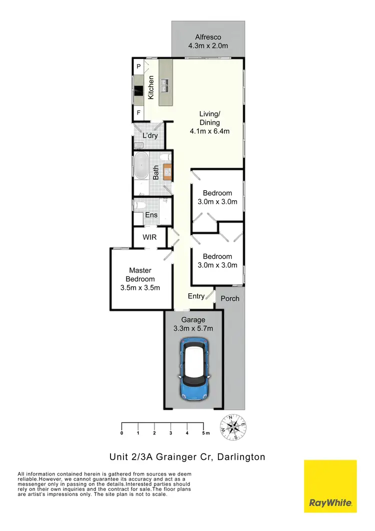 Floorplan of Homely semi-detached listing, 2/3A Grainger Crescent, Singleton NSW 2330