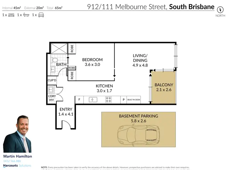 Floorplan of Homely unit listing, 912/111 Melbourne Street, South Brisbane QLD 4101