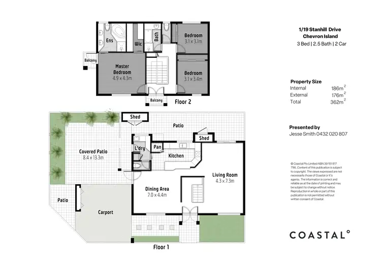 Floorplan of Homely semi-detached listing, 1/19 Stanhill Drive, Chevron Island QLD 4217
