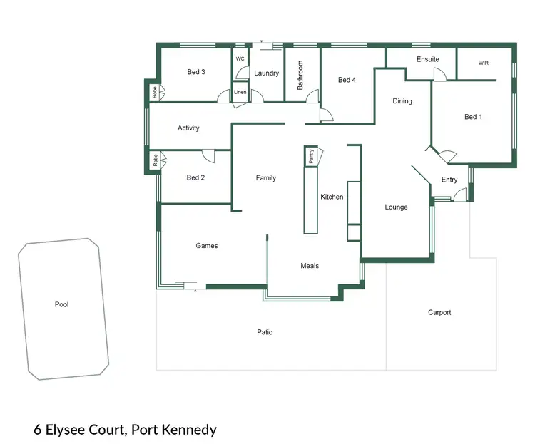 Floorplan of Homely house listing, 6 Elysee Court, Port Kennedy WA 6172