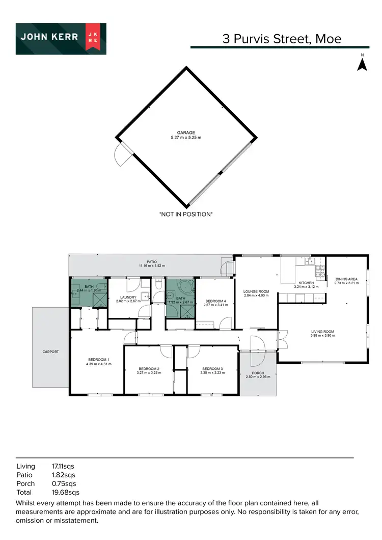 Floorplan of Homely house listing, 3 Purvis Street, Moe VIC 3825
