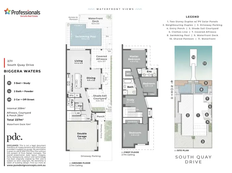 Floorplan of Homely townhouse listing, 2/11 South Quay Drive, Biggera Waters QLD 4216