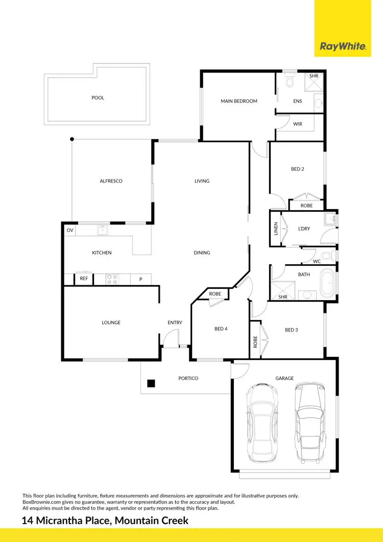 Floorplan of Homely house listing, 14 Micrantha Place, Mountain Creek QLD 4557