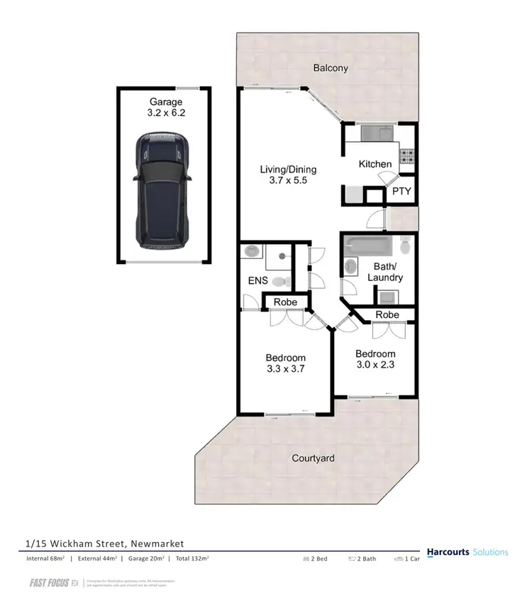 Floorplan of Homely unit listing, 1/15 Wickham Street, Newmarket QLD 4051
