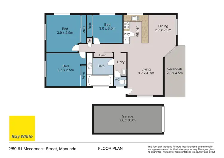 Floorplan of Homely unit listing, 2/59-61 McCormack Street, Manunda QLD 4870