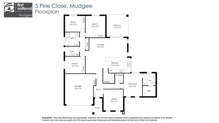Floorplan of Homely house listing, 5 Pirie Close, Mudgee NSW 2850