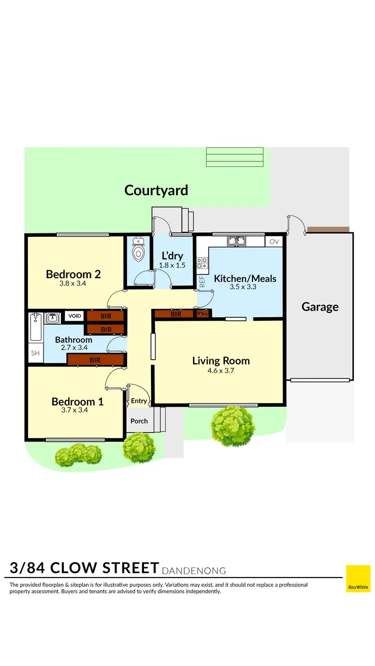 Floorplan of Homely unit listing, 3/84 Clow Street, Dandenong VIC 3175