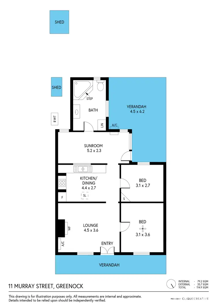 Floorplan of Homely house listing, 11 Murray Street, Greenock SA 5360