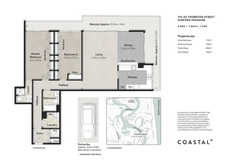 Floorplan of Homely unit listing, 11D/33 Thornton Street, Surfers Paradise QLD 4217