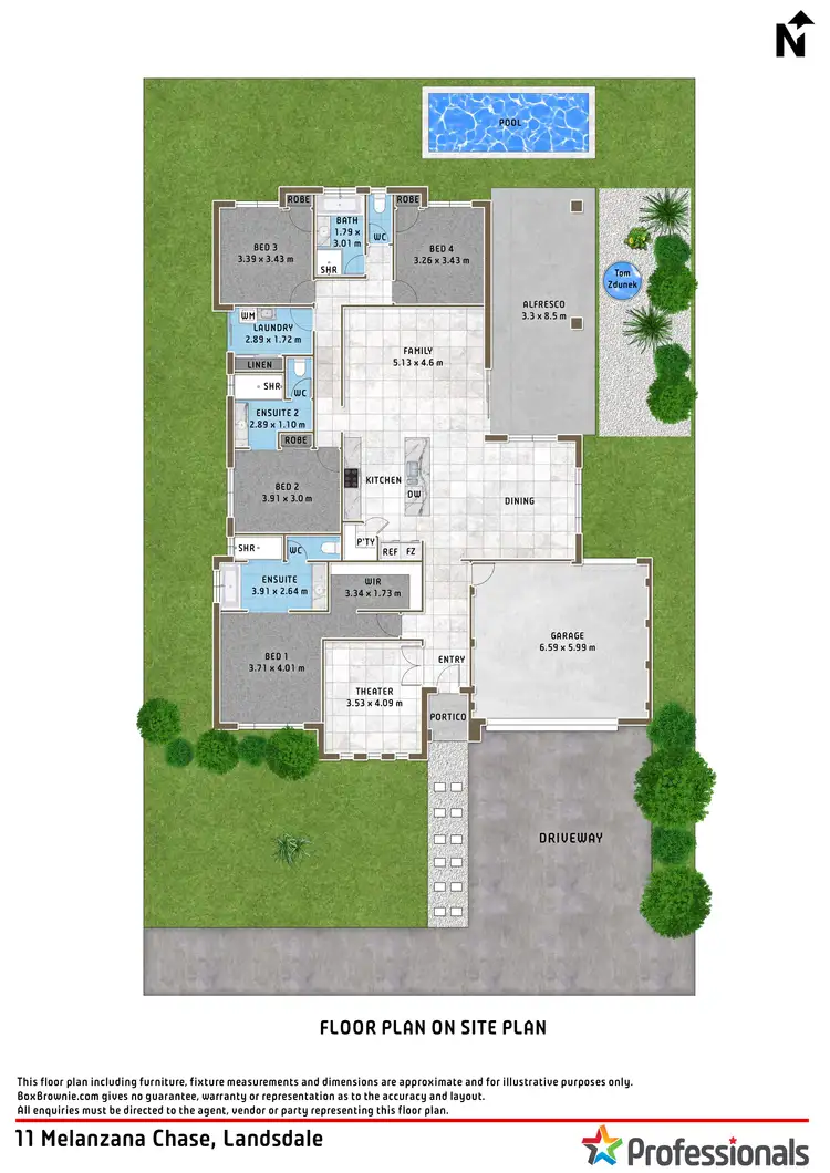 Floorplan of Homely house listing, 11 Melanzana Chase, Landsdale WA 6065