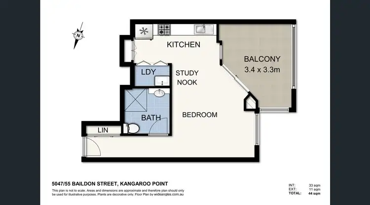 Floorplan of Homely studio listing, 5047/55 Baildon Street, Kangaroo Point QLD 4169
