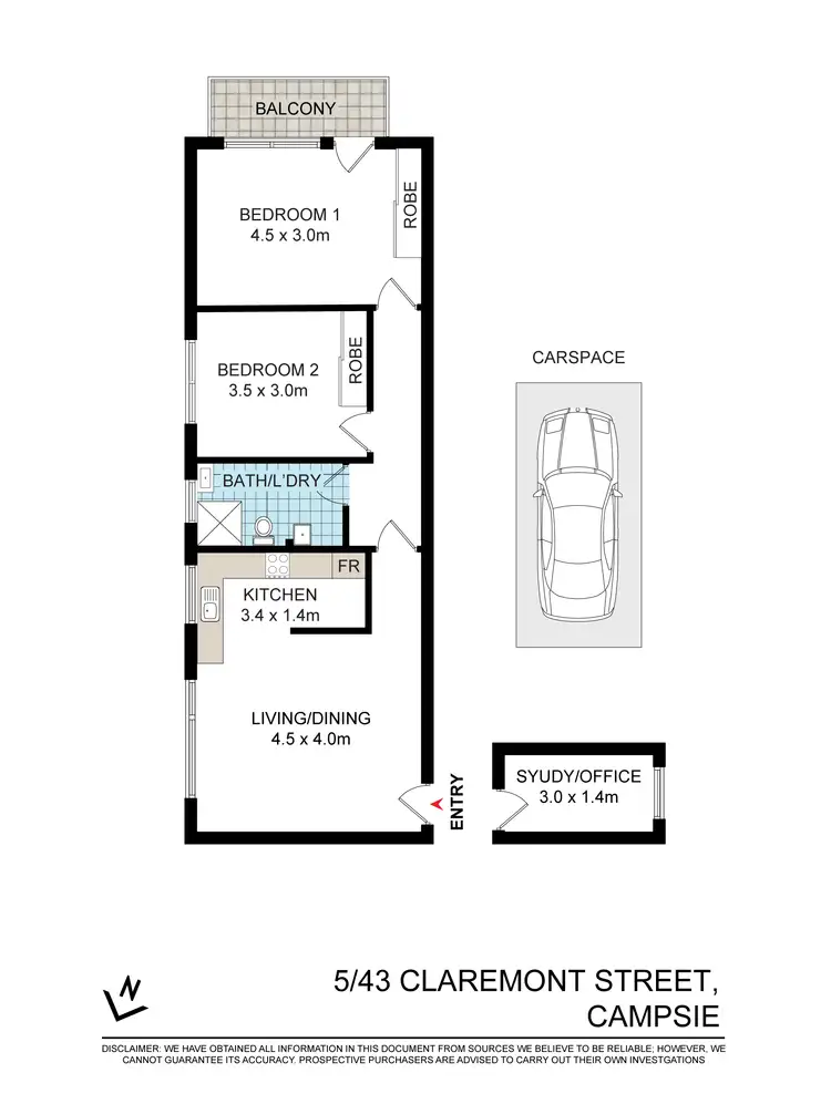 Floorplan of Homely apartment listing, 5/43 Claremont Street, Campsie NSW 2194