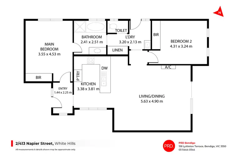 Floorplan of Homely house listing, 2/413 Napier Street, White Hills VIC 3550