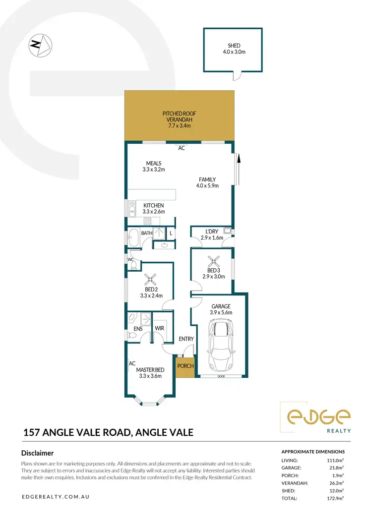 Floorplan of Homely house listing, 157 Angle Vale Road, Angle Vale SA 5117