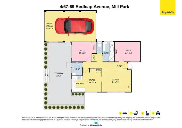 Floorplan of Homely unit listing, 4/67-69 Redleap Avenue, Mill Park VIC 3082