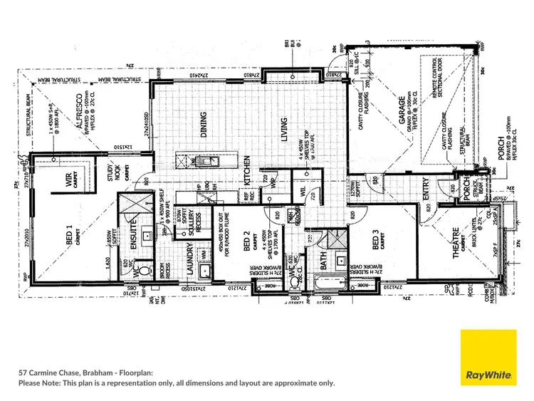 Floorplan of Homely house listing, 57 Carmine Chase, Brabham WA 6055