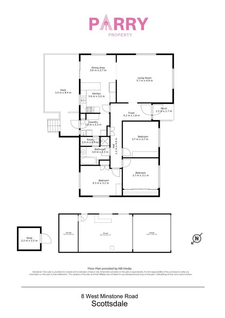 Floorplan of Homely house listing, 8 West Minstone Road, Scottsdale TAS 7260