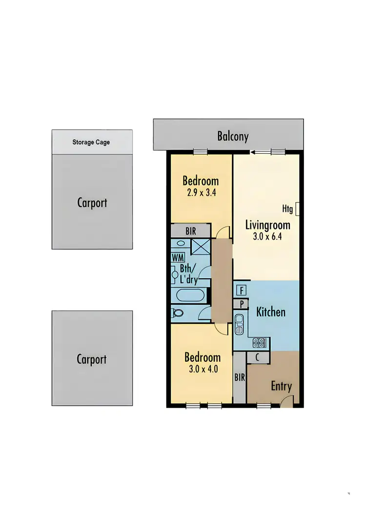 Floorplan of Homely apartment listing, 36/1 Eucalyptus Mews, Notting Hill VIC 3168