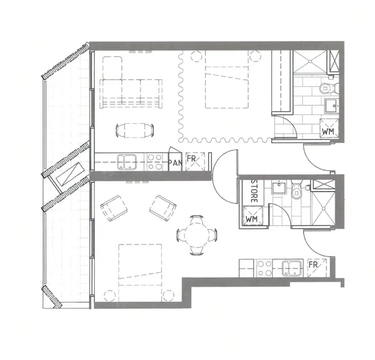 Floorplan of Homely apartment listing, 1209A & 1209B/39 Kingsway, Glen Waverley VIC 3150