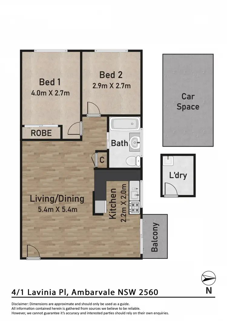 Floorplan of Homely unit listing, 4/1 Lavinia Place, Ambarvale NSW 2560