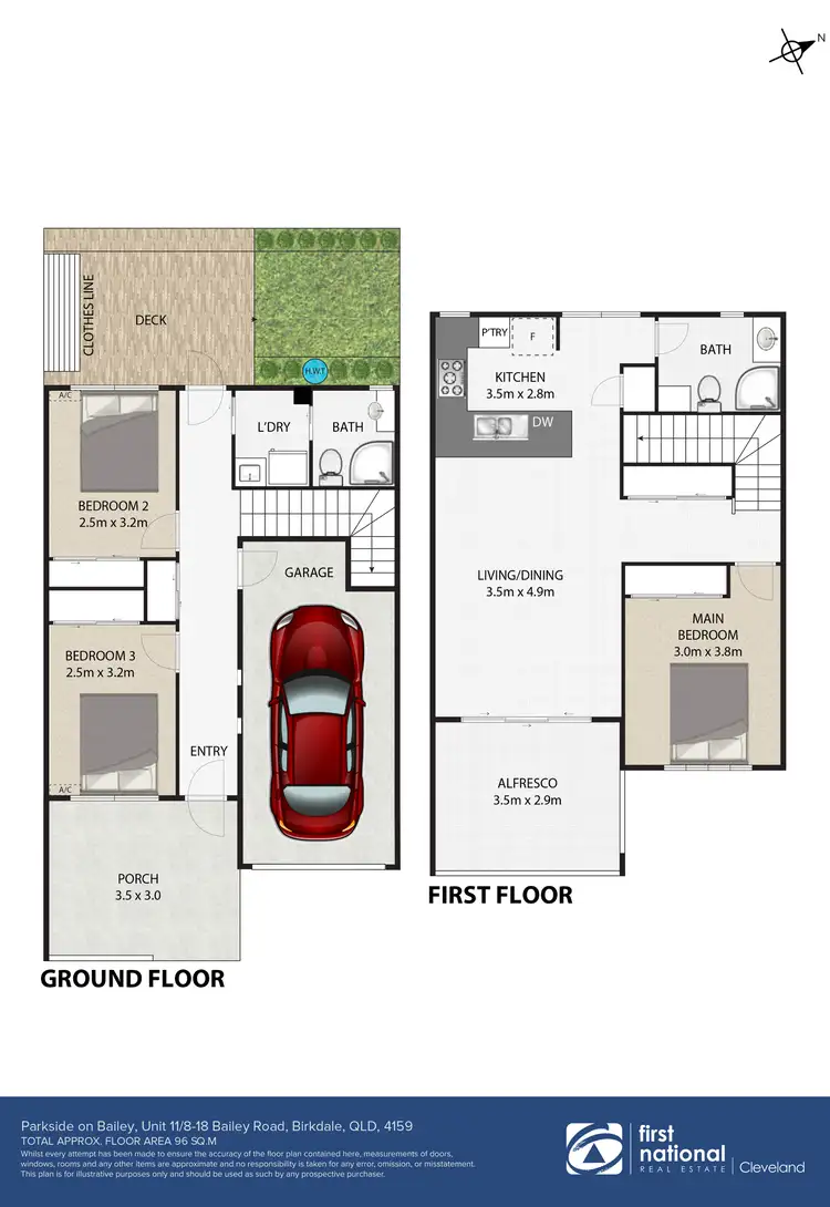 Floorplan of Homely townhouse listing, 11/8-18 Bailey Road, Birkdale QLD 4159