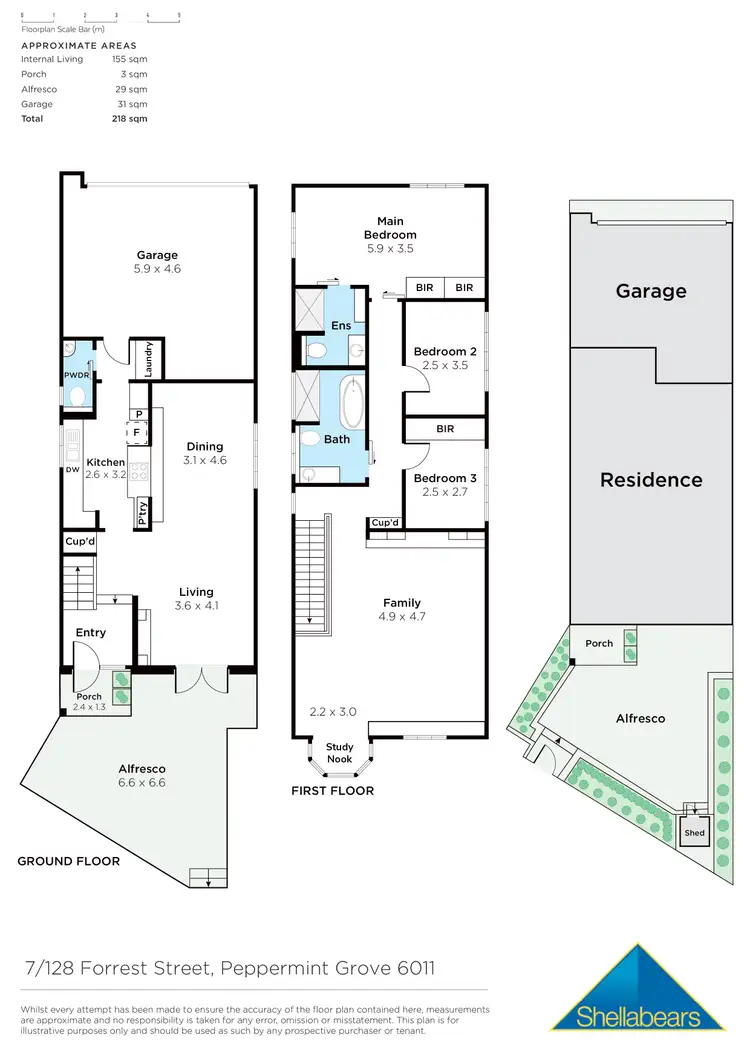 Floorplan of Homely townhouse listing, 7/128 Forrest Street, Peppermint Grove WA 6011