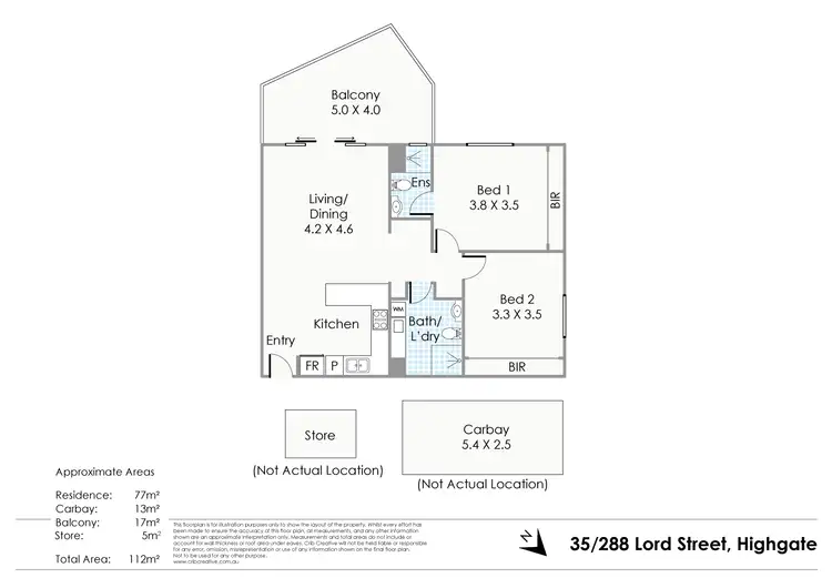 Floorplan of Homely apartment listing, 35/288 Lord Street, Highgate WA 6003