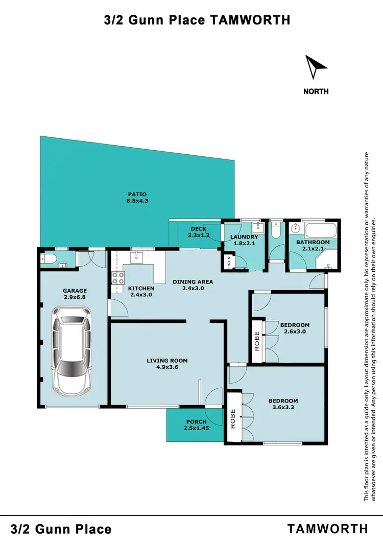 Floorplan of Homely unit listing, 2C Gunn Place, Tamworth NSW 2340