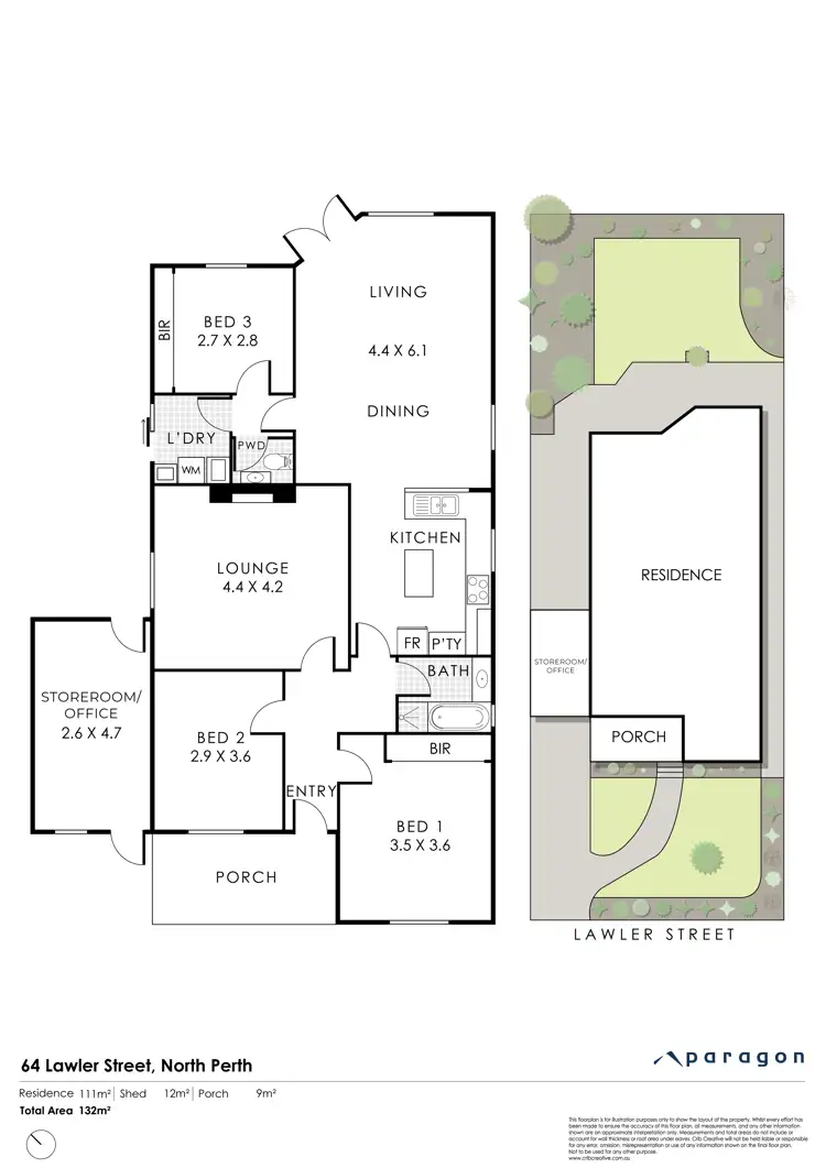 Floorplan of Homely house listing, 64 Lawler Street, North Perth WA 6006