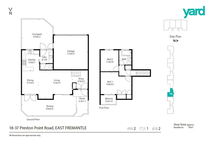 Floorplan of Homely townhouse listing, 18/37 Preston Point Road, East Fremantle WA 6158