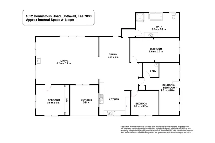 Floorplan of Homely house listing, 1652 Dennistoun Road, Bothwell TAS 7030