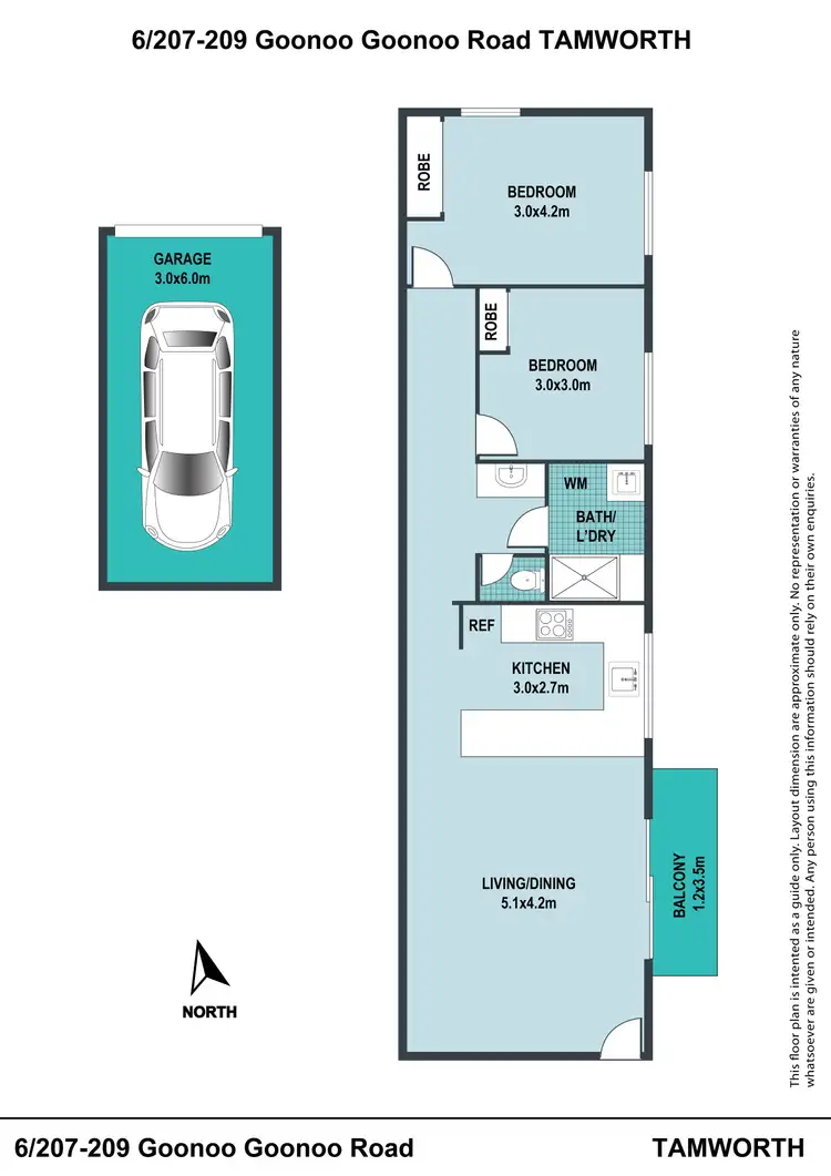 Floorplan of Homely unit listing, 6/207-209 Goonoo Goonoo Road, Tamworth NSW 2340