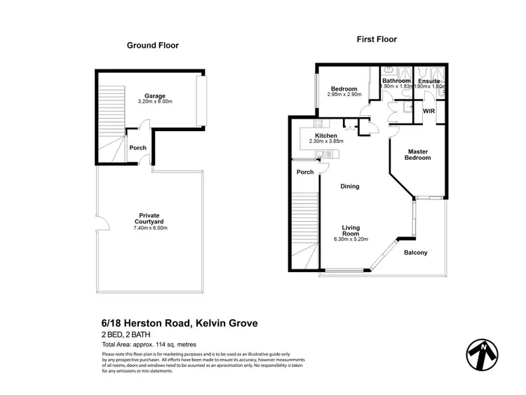 Floorplan of Homely unit listing, 6/18 Herston Road, Kelvin Grove QLD 4059