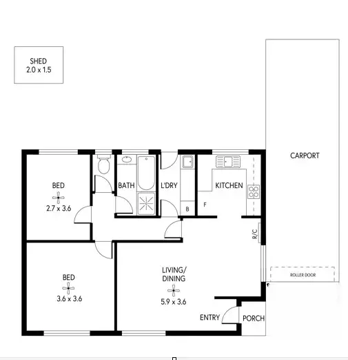 Floorplan of Homely unit listing, 2/2-8 Barnet Road, Gawler West SA 5118