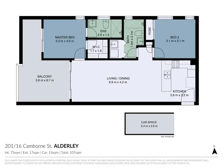 Floorplan of Homely unit listing, 201/16 Camborne Street, Alderley QLD 4051