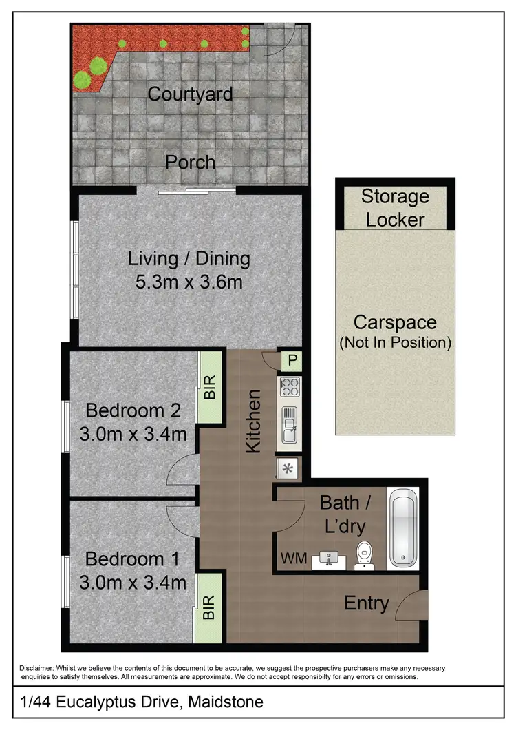Floorplan of Homely apartment listing, 1/44 Eucalyptus Drive, Maidstone VIC 3012