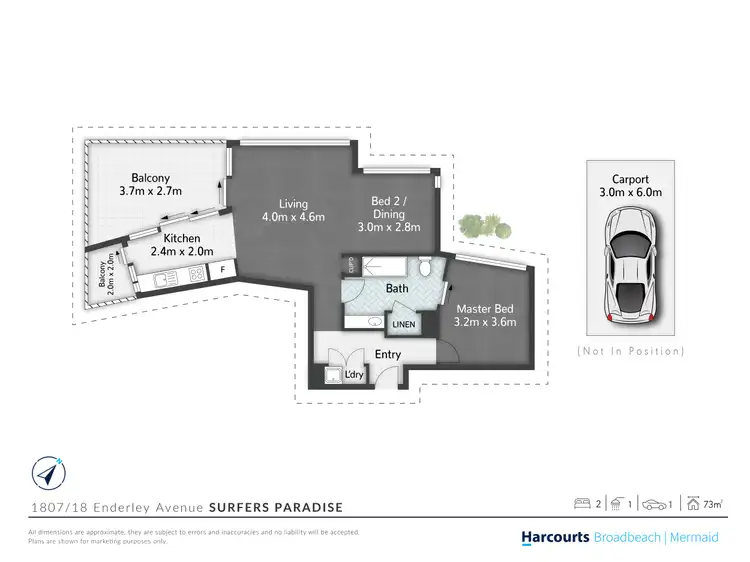 Floorplan of Homely apartment listing, 1807/18 Enderley Avenue, Surfers Paradise QLD 4217