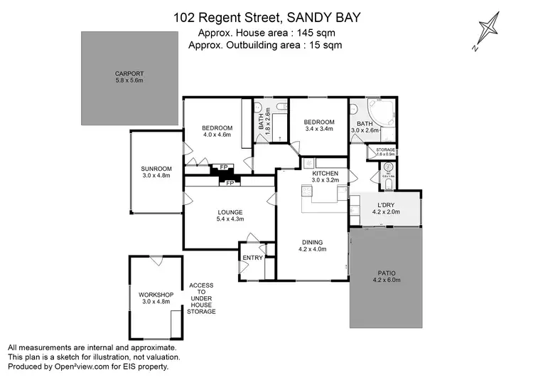 Floorplan of Homely house listing, 102 Regent Street, Sandy Bay TAS 7005