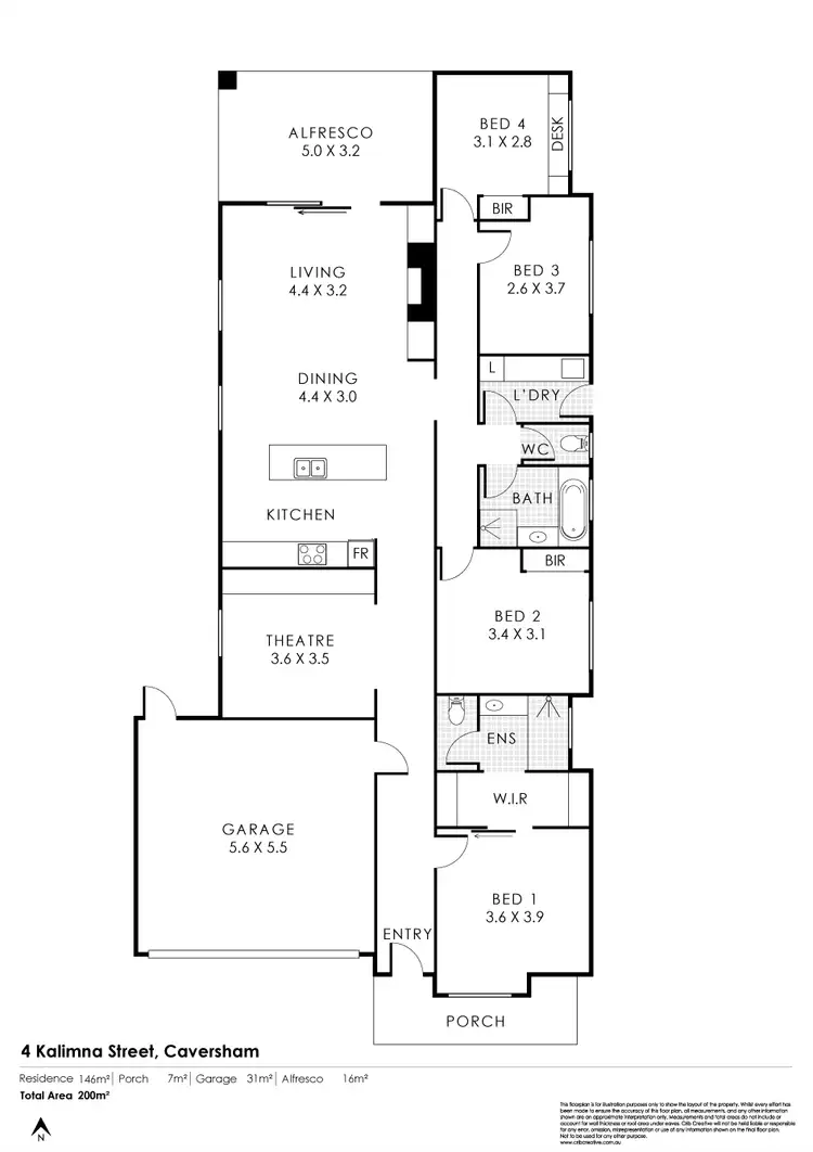 Floorplan of Homely house listing, 4 Kalimna Street, Caversham WA 6055
