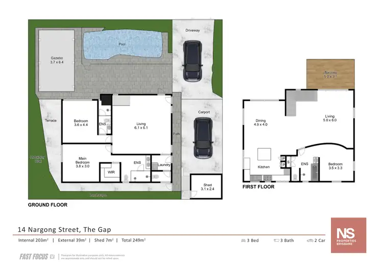 Floorplan of Homely house listing, 14 Nargong Street, The Gap QLD 4061