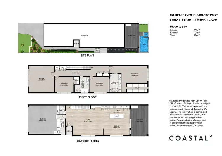 Floorplan of Homely semi-detached listing, 15A Drake Avenue, Paradise Point QLD 4216